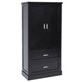 Armoire haute de rangement blanche avec deux portes et deux tiroirs