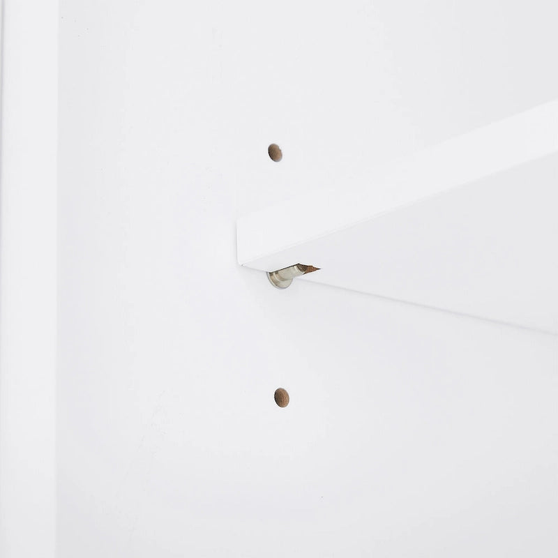 Meuble de Rangement de Salle de Bain Autonome Blanc avec Étagères Réglables Tiroir et Portes