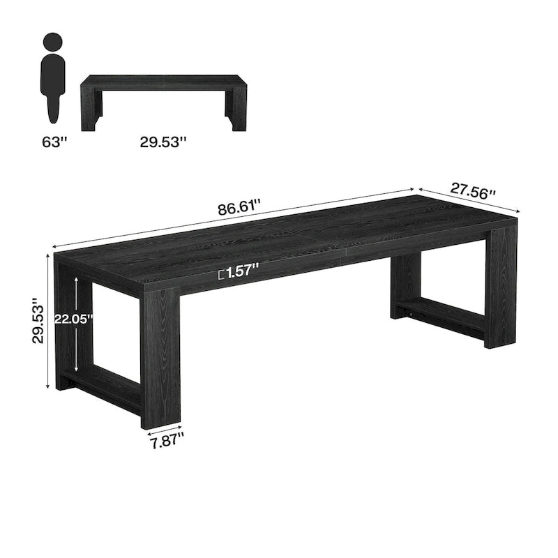 Bureau en MDF chêne naturel extra large avec pieds évasés