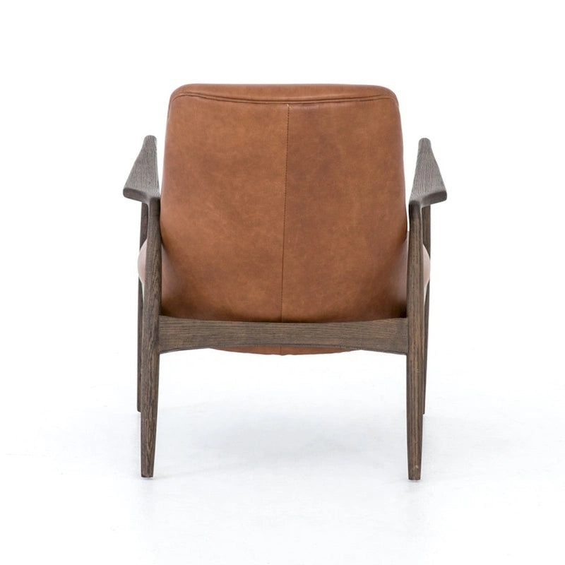 Fauteuil d'appoint moderne du milieu du siècle avec structure en bois sculpté