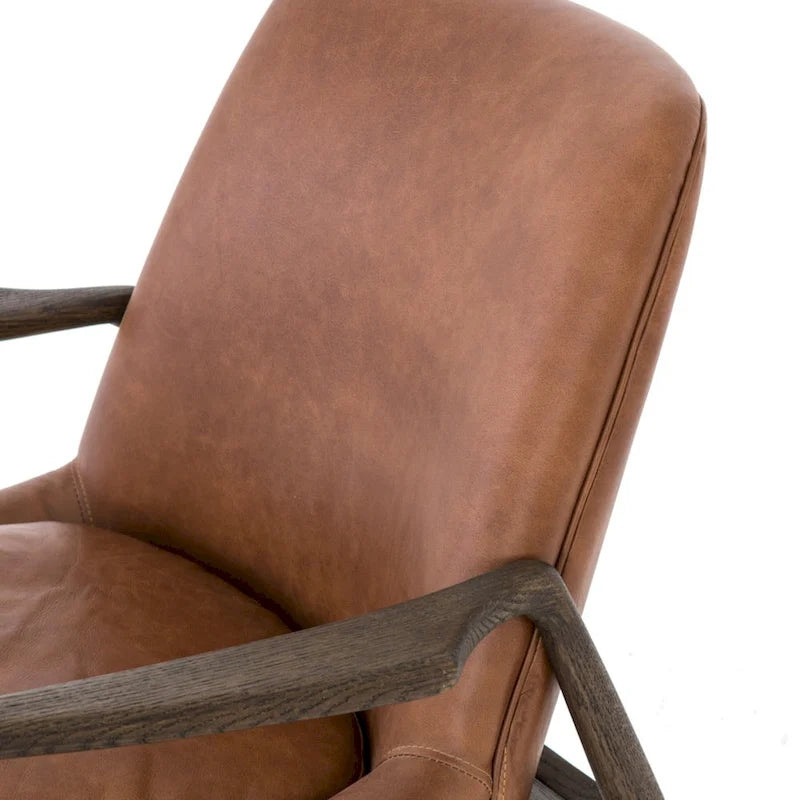 Fauteuil d'appoint moderne du milieu du siècle avec structure en bois sculpté