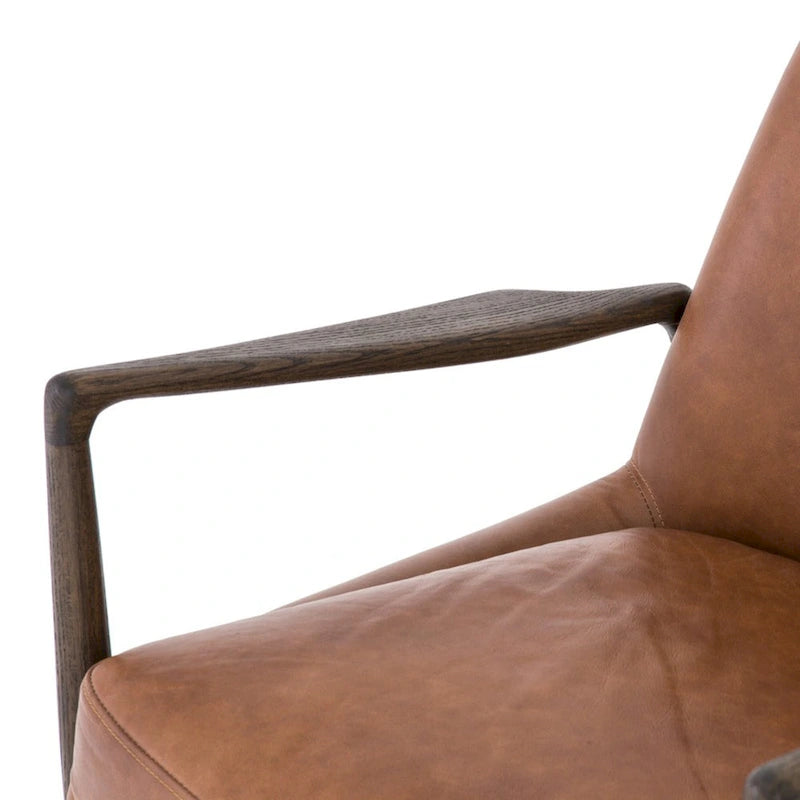Fauteuil d'appoint moderne du milieu du siècle avec structure en bois sculpté