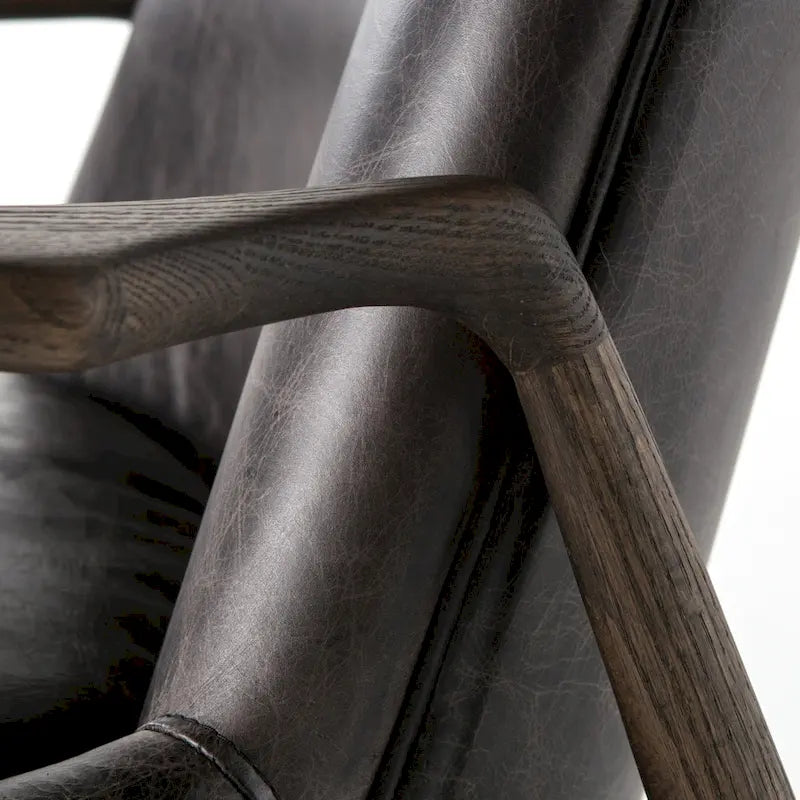 Fauteuil d'appoint moderne du milieu du siècle avec structure en bois sculpté