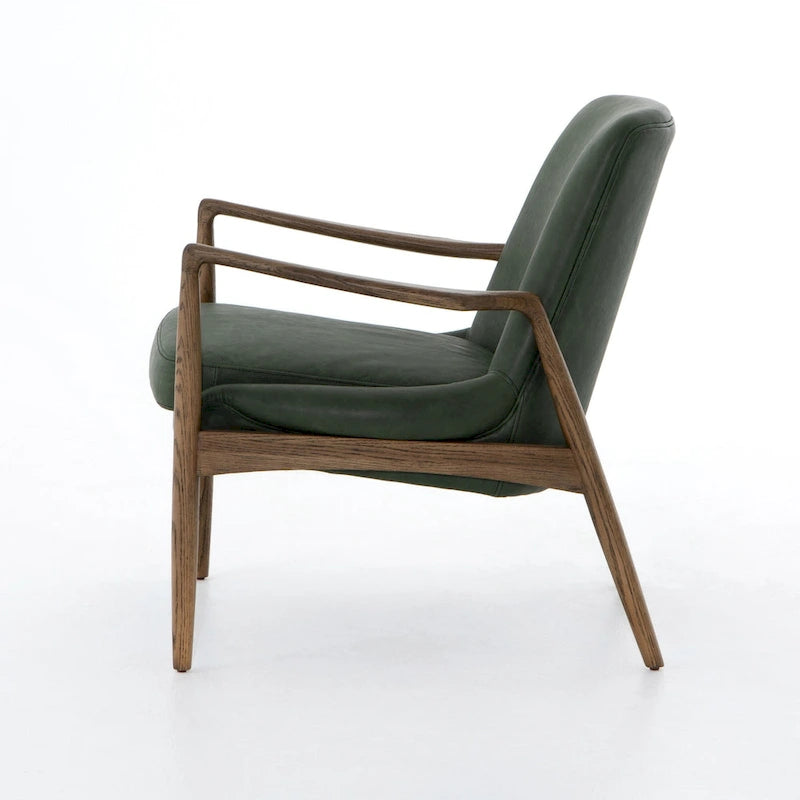 Fauteuil d'appoint moderne du milieu du siècle avec structure en bois sculpté