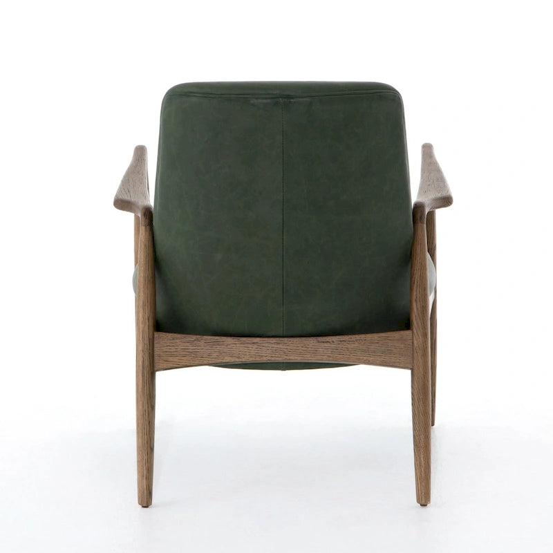 Fauteuil d'appoint moderne du milieu du siècle avec structure en bois sculpté