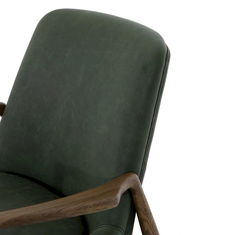 Fauteuil d'appoint moderne du milieu du siècle avec structure en bois sculpté