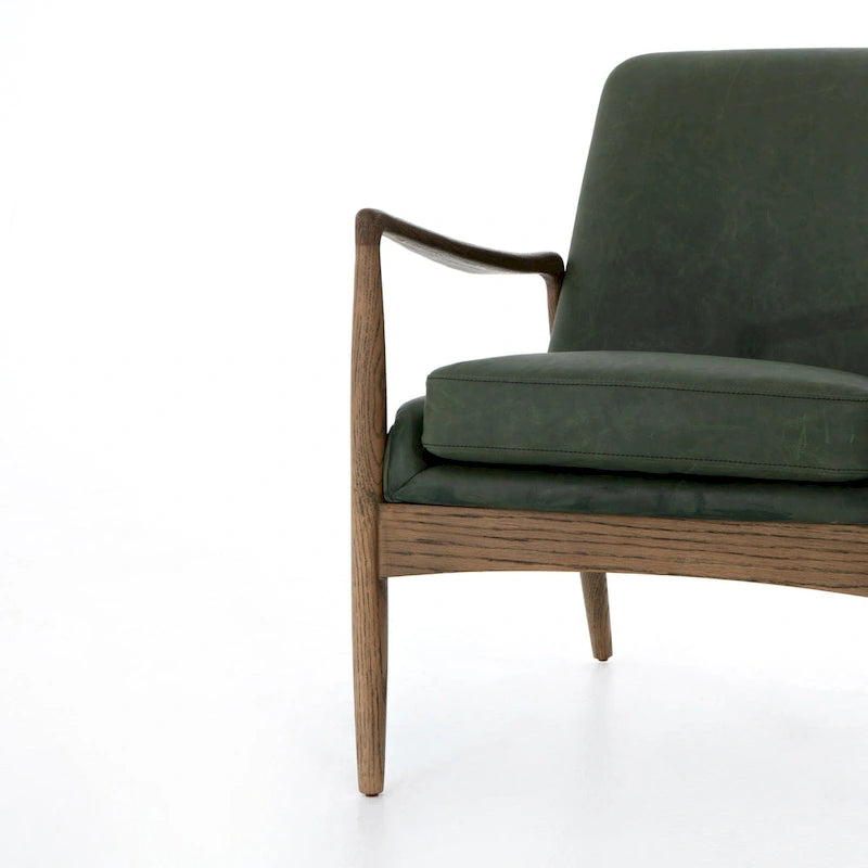 Fauteuil d'appoint moderne du milieu du siècle avec structure en bois sculpté