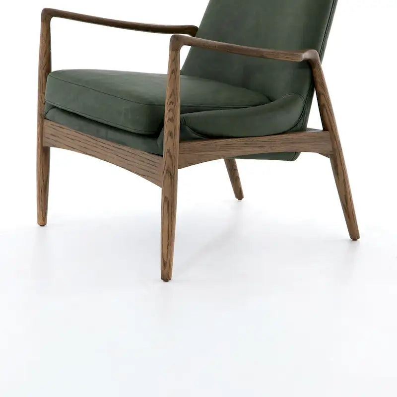 Fauteuil d'appoint moderne du milieu du siècle avec structure en bois sculpté