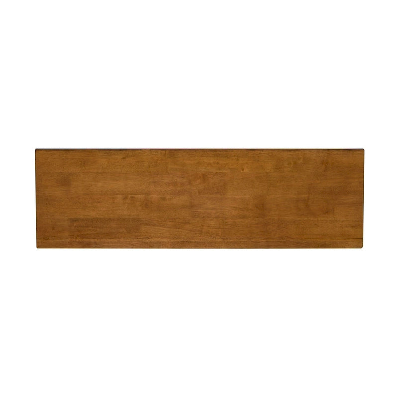 Banc de salle à manger rustique en bois massif finition tabac brun foncé
