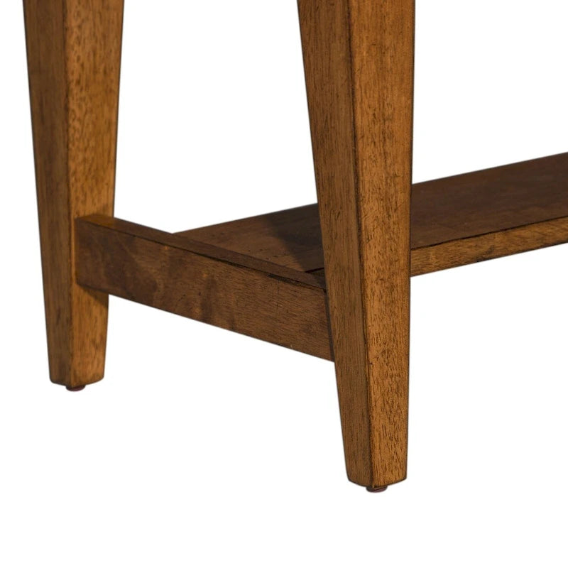 Banc de salle à manger rustique en bois massif finition tabac brun foncé