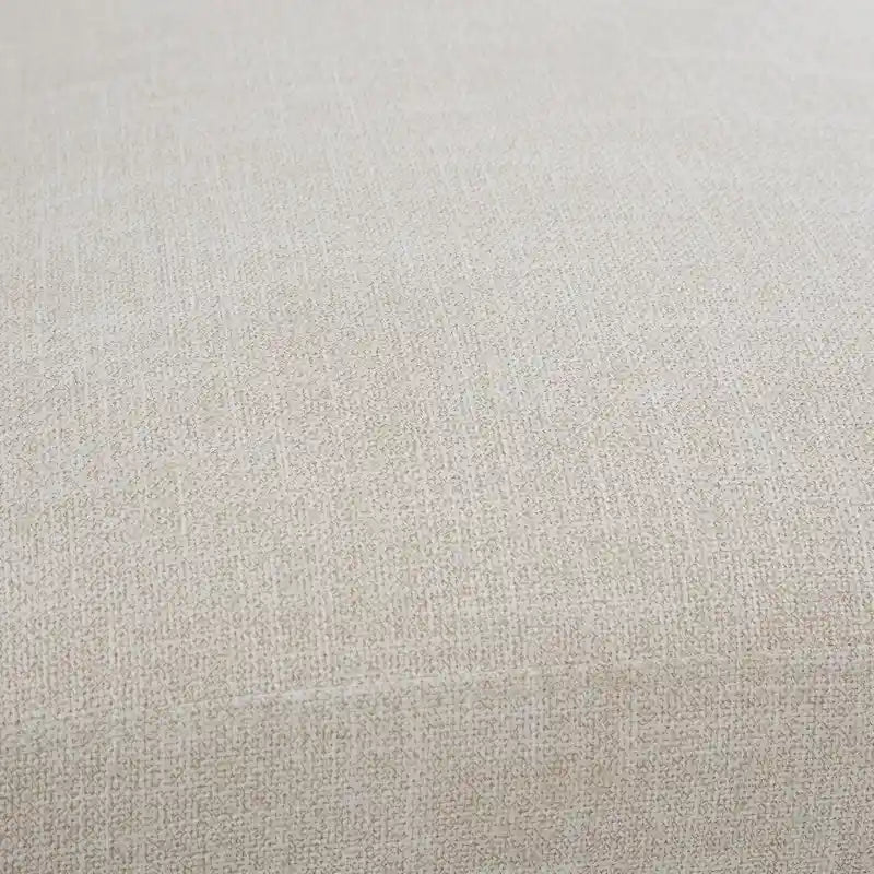 Chaise de salle à manger naturelle rembourrée avec pieds en métal nickel brossé, neutre