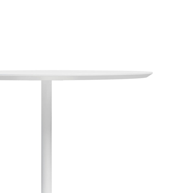 Table à manger ronde de style Mid-Century Modern avec pied tulipe blanc