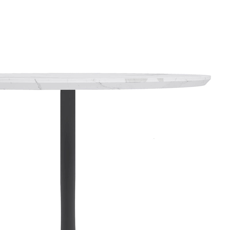 Table à manger ronde de style Mid-Century Modern avec pied tulipe blanc