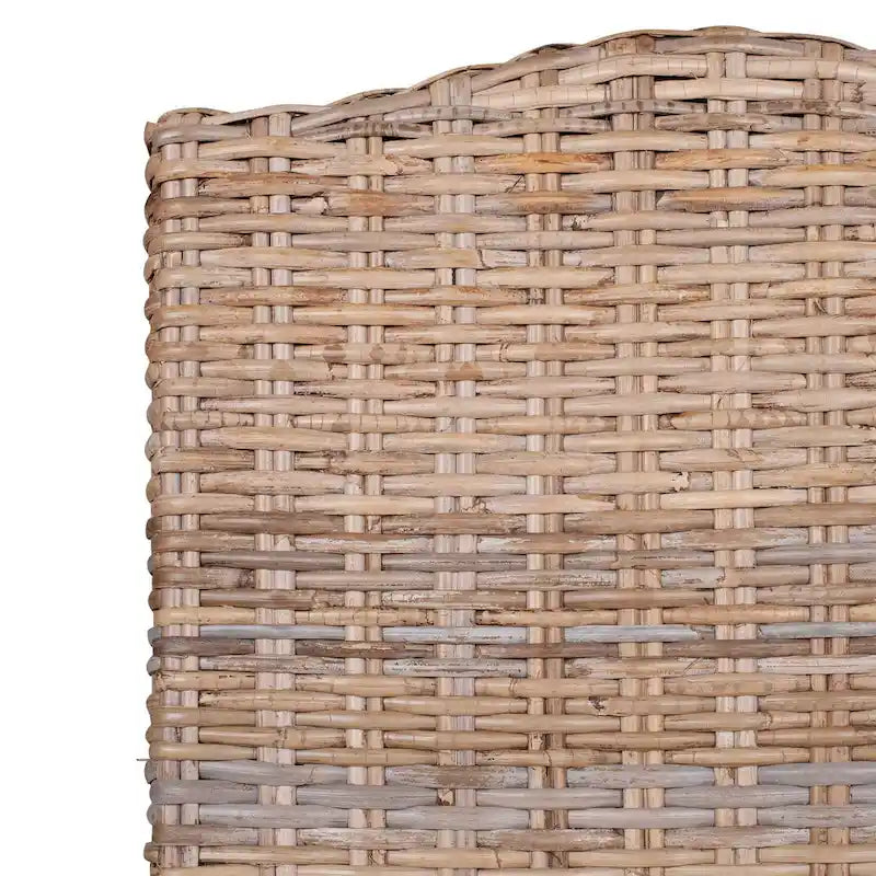 Chaise de salle à manger en rotin naturel tressé à la main avec coussin crème et pieds en acajou