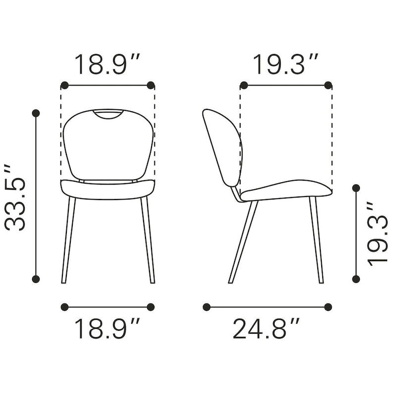 Chaise de salle à manger moderne en similicuir, marron vintage, pieds en métal noir