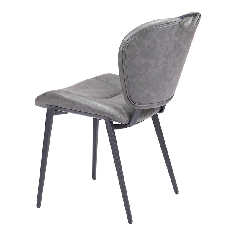 Chaise de salle à manger moderne en similicuir, marron vintage, pieds en métal noir