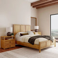 Lit à panneaux de style Shaker en pin naturel avec tête de lit en bois massif Trois coloris au choix