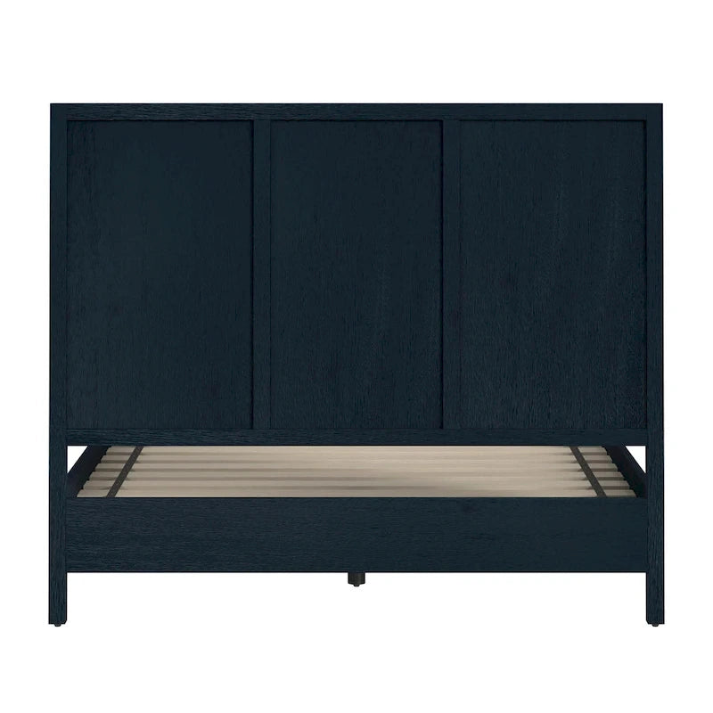 Lit à panneaux de style Shaker en pin naturel avec tête de lit en bois massif Trois coloris au choix