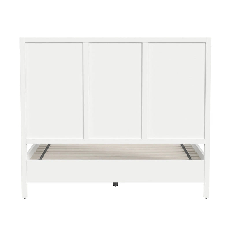 Lit à panneaux de style Shaker en pin naturel avec tête de lit en bois massif Trois coloris au choix