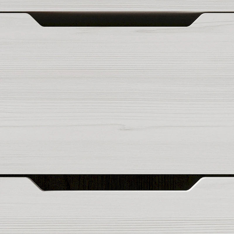 Commode de rangement à 5 tiroirs en bois massif gris clair gris foncé