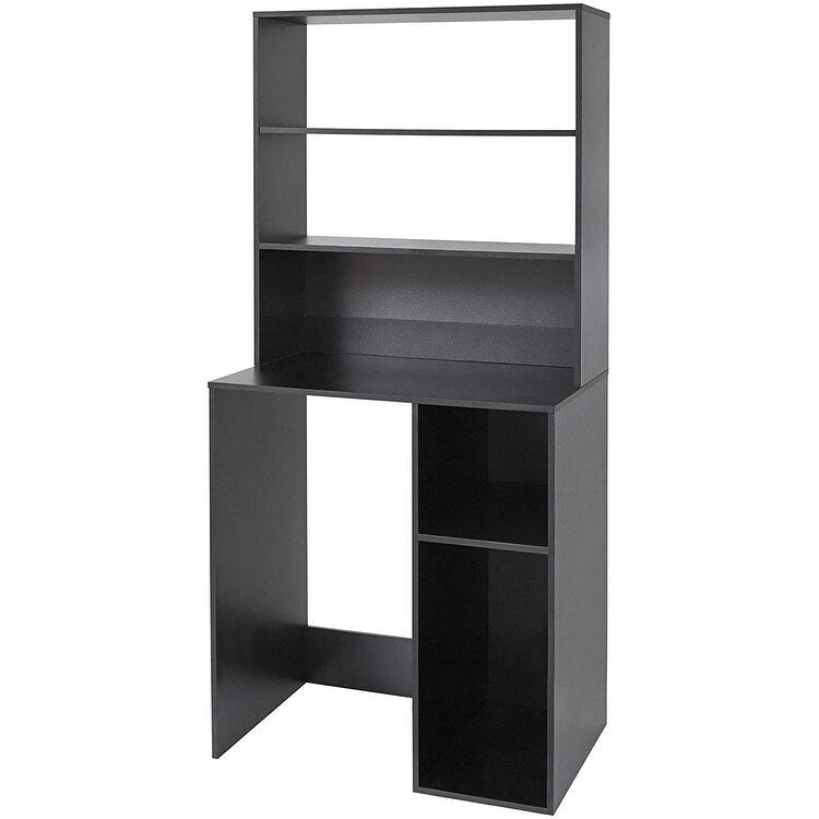 Mini-réfrigérateur de rangement avec étagère supérieure et étagères ouvertes Blanc Noir