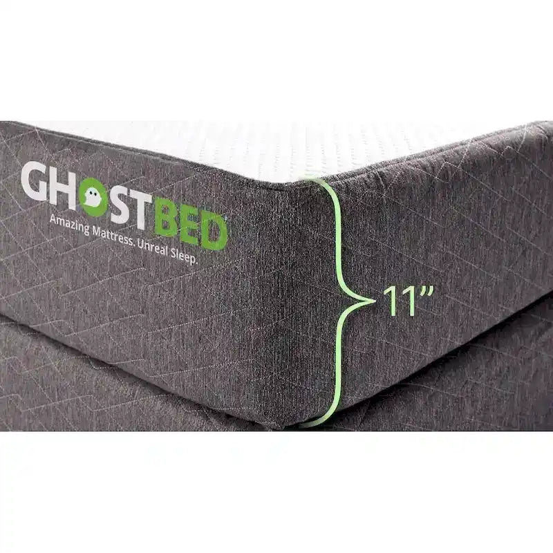 Matelas en mousse à mémoire de forme à gel rafraîchissant de 11 pouces, motif diamant blanc et gris