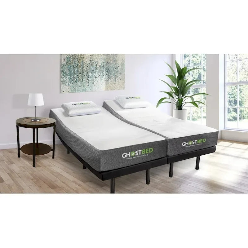 Matelas en mousse à mémoire de forme à gel rafraîchissant de 11 pouces, motif diamant blanc et gris
