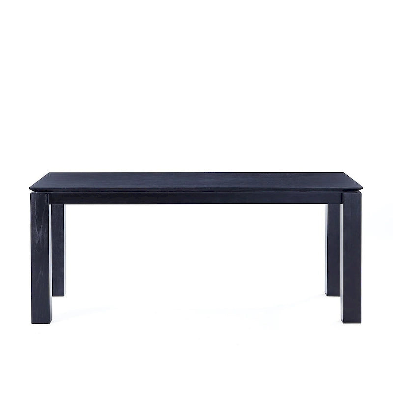 Table à manger rectangulaire en bois de frêne massif style industriel chic beige noir