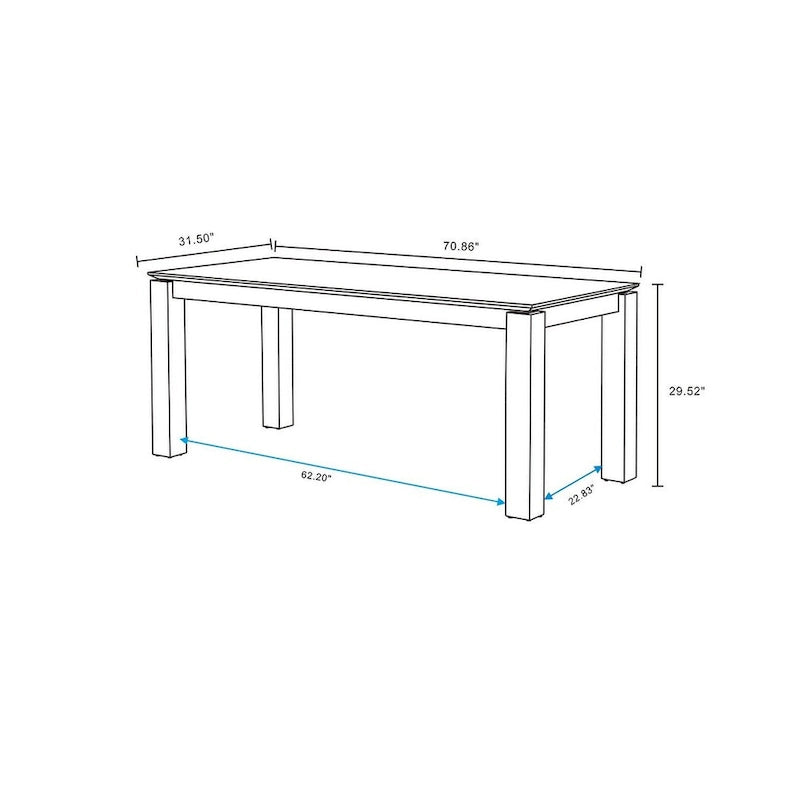 Table à manger rectangulaire en bois de frêne massif style industriel chic beige noir