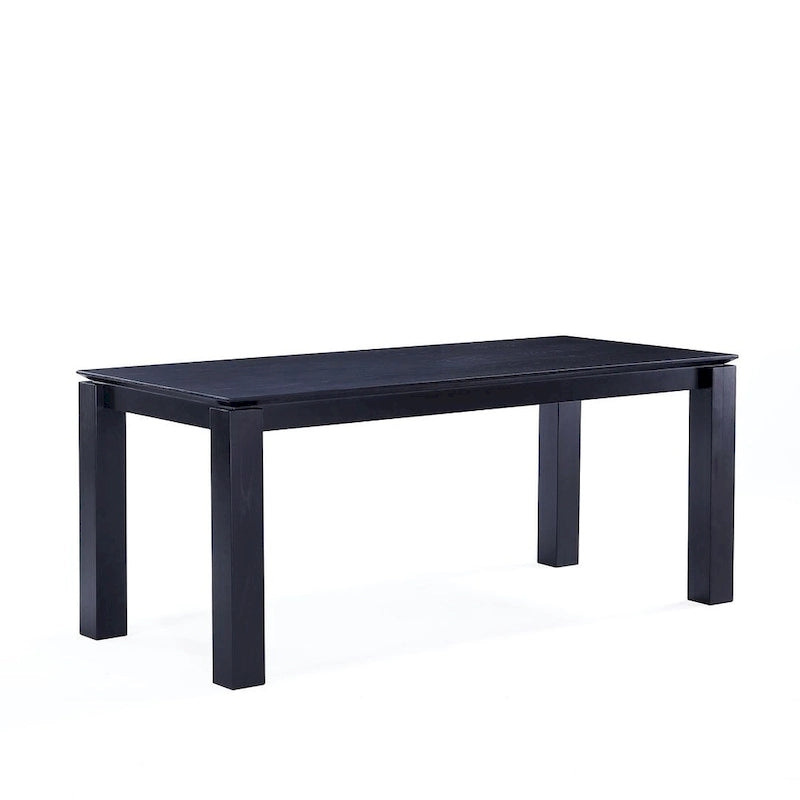 Table à manger rectangulaire en bois de frêne massif style industriel chic beige noir