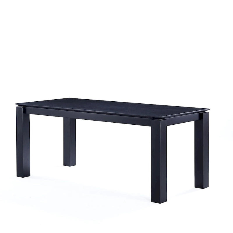 Table à manger rectangulaire en bois de frêne massif style industriel chic beige noir