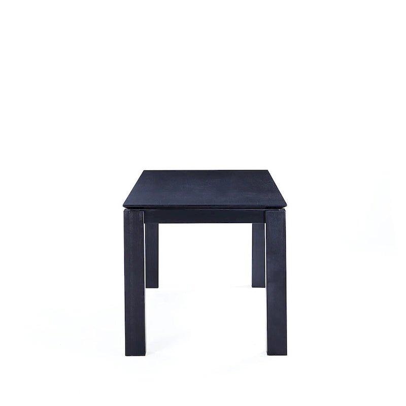 Table à manger rectangulaire en bois de frêne massif style industriel chic beige noir