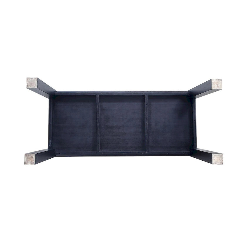 Table à manger rectangulaire en bois de frêne massif style industriel chic beige noir