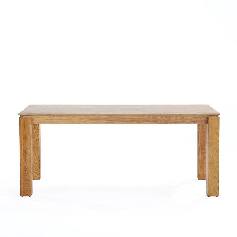 Table à manger rectangulaire en bois de frêne massif style industriel chic beige noir