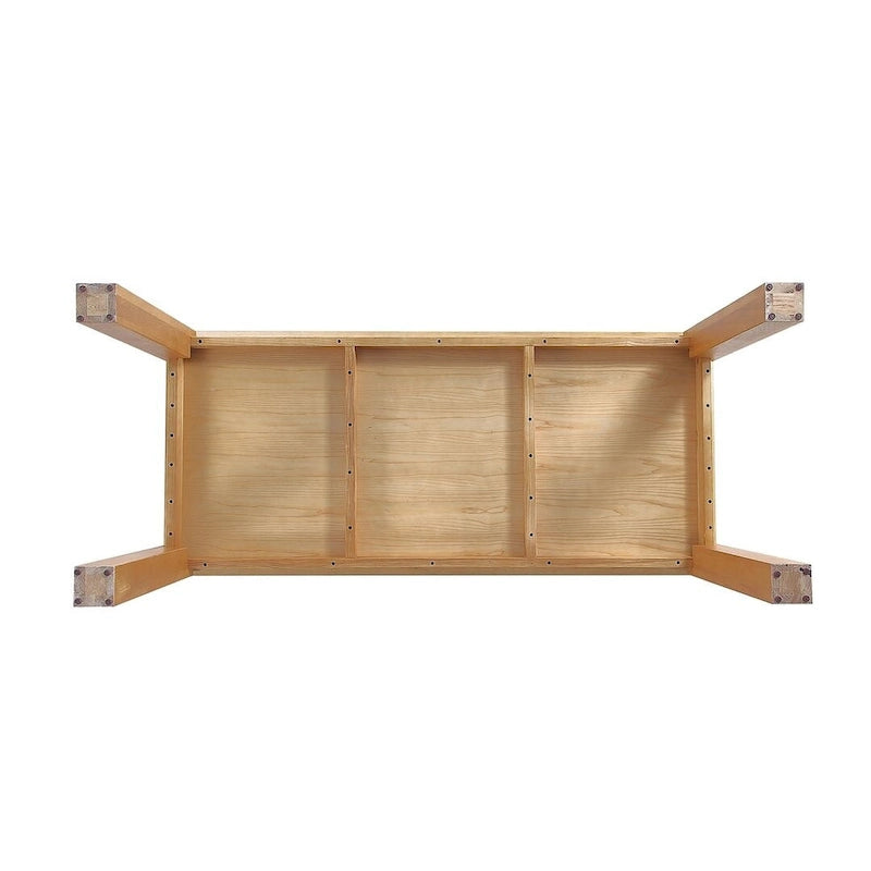 Table à manger rectangulaire en bois de frêne massif style industriel chic beige noir