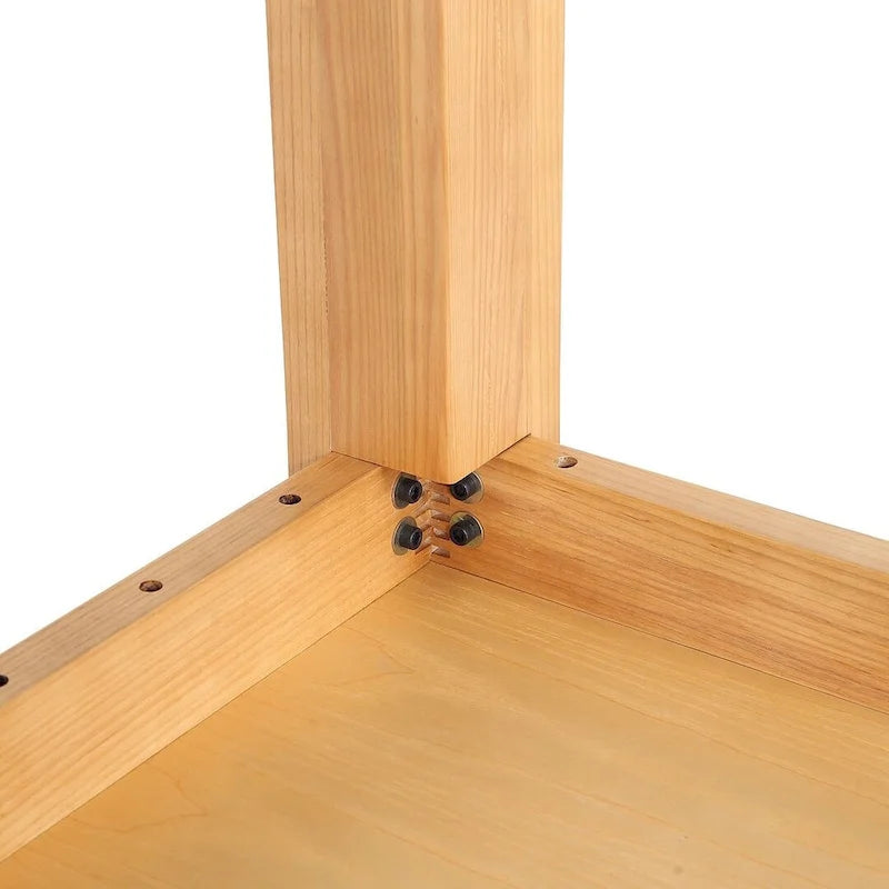 Table à manger rectangulaire en bois de frêne massif style industriel chic beige noir