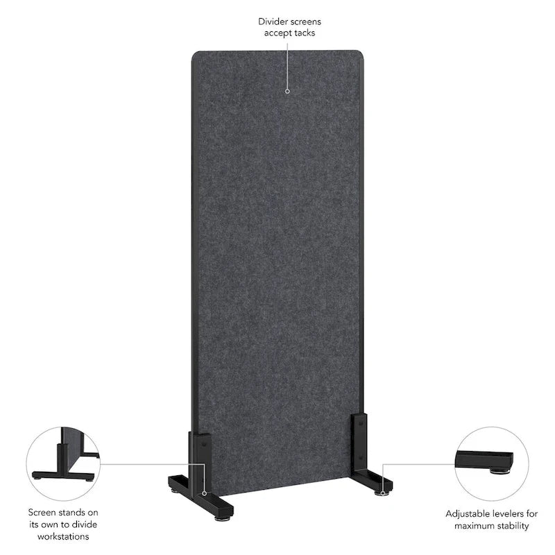 Écran de séparation autoportant pour bureau acoustique Beige chaud Anthracite froid