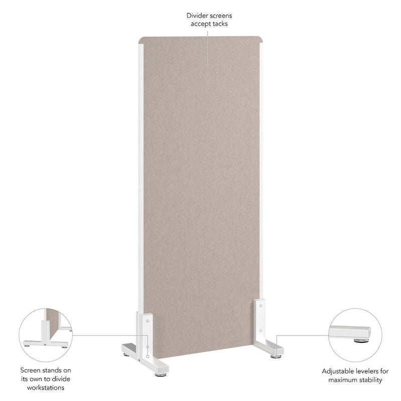 Écran de séparation autoportant pour bureau acoustique Beige chaud Anthracite froid